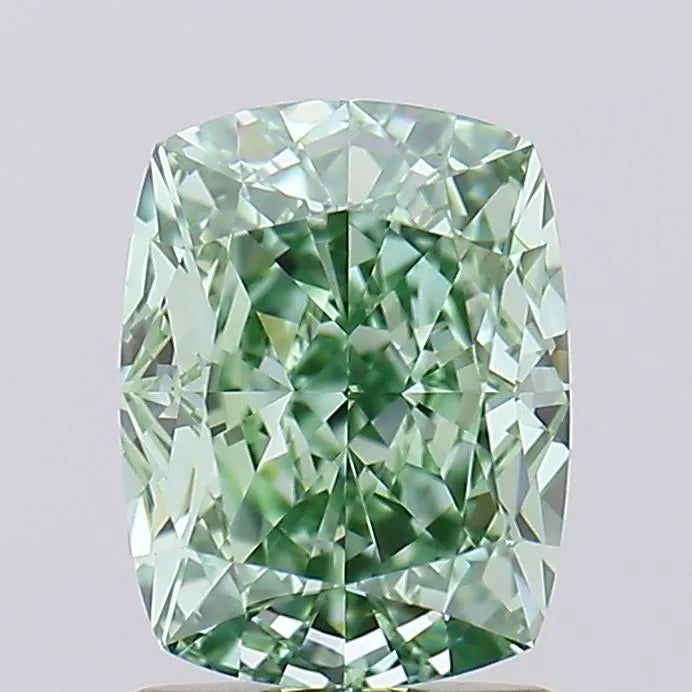 1.98ct Cushion modified Lab Grown Diamond (Colour Fancy Vivid Green, Clarity IF, IGI Certified)