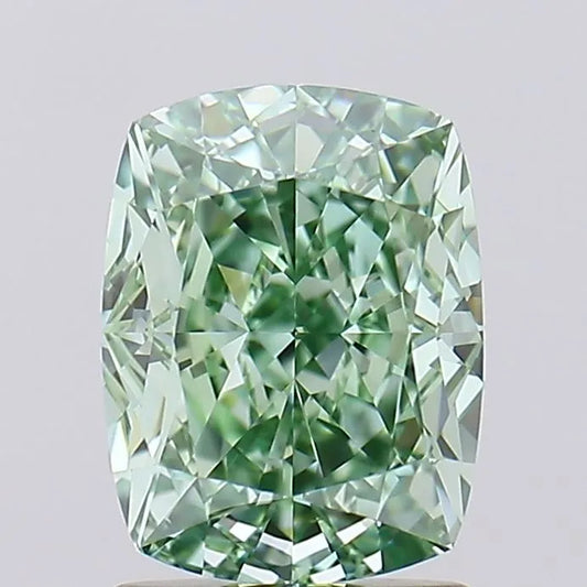1.98ct Cushion modified Lab Grown Diamond (Colour Fancy Vivid Green, Clarity IF, IGI Certified)