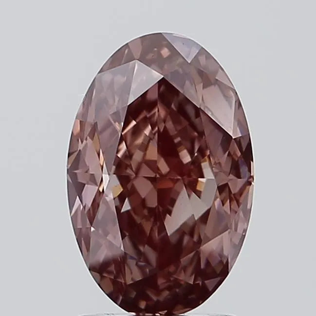 1.99ct Oval Lab Grown Diamond (Colour Fancy Pinkish Brown, Clarity VVS2, IGI Certified)
