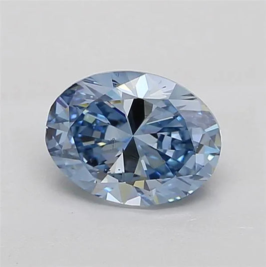 1.99ct Oval Lab Grown Diamond (Colour Fancy Vivid Blue, Clarity SI1, IGI Certified)