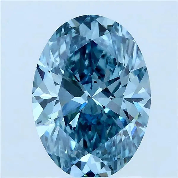 1.99ct Oval Lab Grown Diamond (Colour Fancy Vivid Blue, Clarity SI1, IGI Certified)