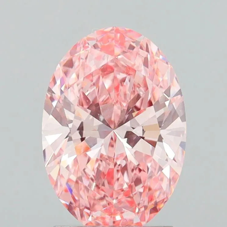 1.99ct Oval Lab Grown Diamond (Colour Fancy Vivid Pink, Clarity VVS2, IGI Certified)