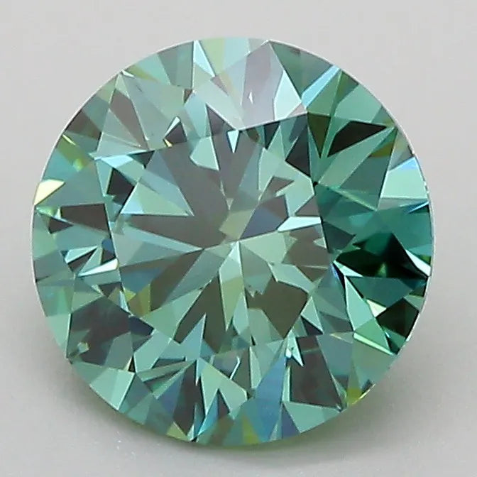 1.99ct Round Lab Grown Diamond (Colour Fancy Vivid Green, Clarity VS1, Cut ID, IGI Certified)