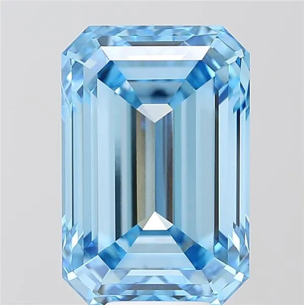 10.00ct Emerald Lab Grown Diamond (Colour Fancy Vivid Blue, Clarity VS1, IGI Certified)