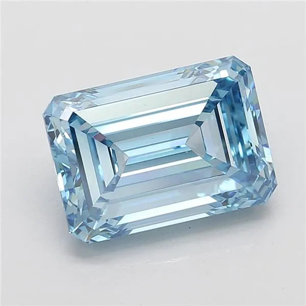10.00ct Emerald Lab Grown Diamond (Colour Fancy Vivid Blue, Clarity VS1, IGI Certified)