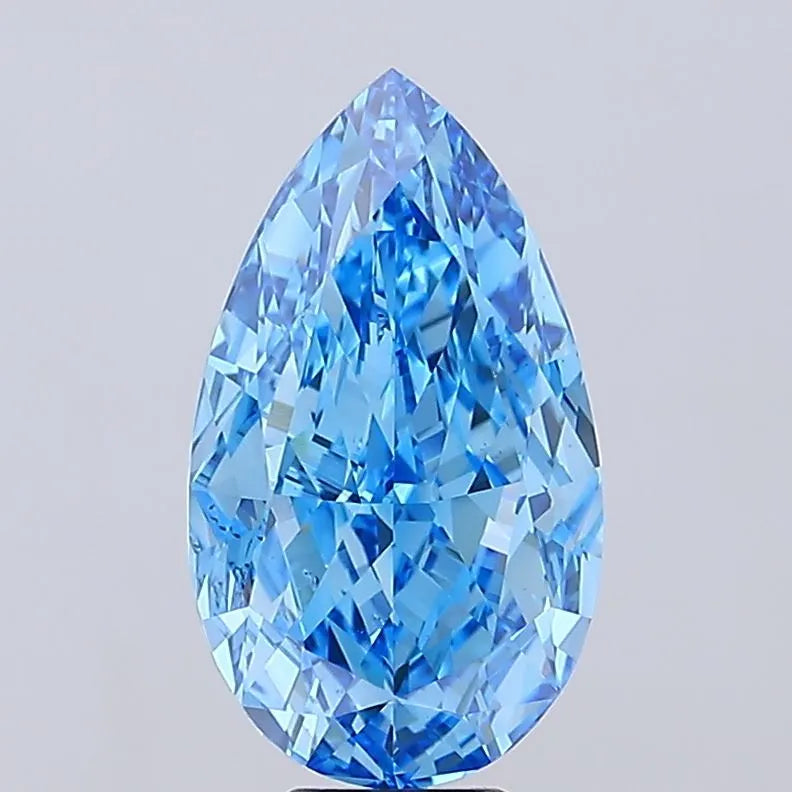 10.01ct Pear Lab Grown Diamond (Colour Fancy Vivid Blue, Clarity VS1, IGI Certified)
