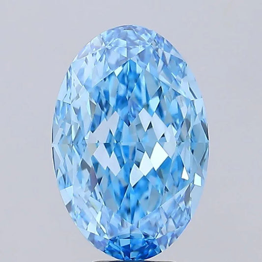 10.03ct Oval Lab Grown Diamond (Colour Fancy Vivid Blue, Clarity VVS2, IGI Certified)