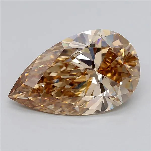 10.03ct Pear Lab Grown Diamond (Colour Fancy Yellowish Brown, Clarity VVS2, IGI Certified)
