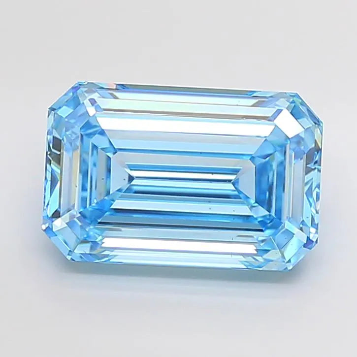10.04ct Emerald Lab Grown Diamond (Colour Fancy Vivid Blue, Clarity VS2, IGI Certified)