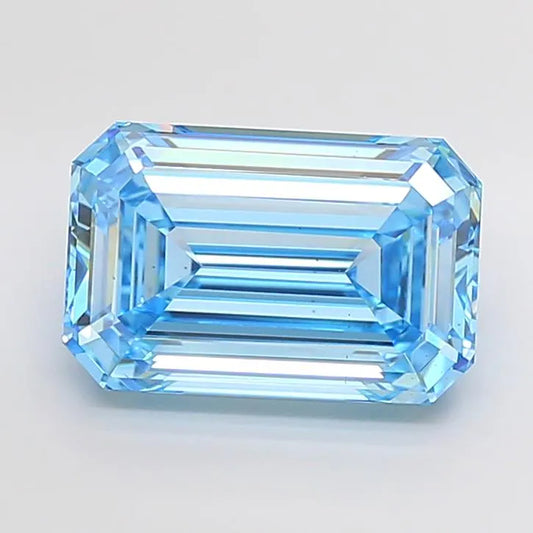 10.04ct Emerald Lab Grown Diamond (Colour Fancy Vivid Blue, Clarity VS2, IGI Certified)