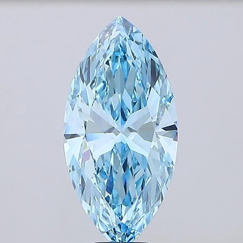 10.04ct Marquise Lab Grown Diamond (Colour Fancy Vivid Blue, Clarity VVS2, IGI Certified)