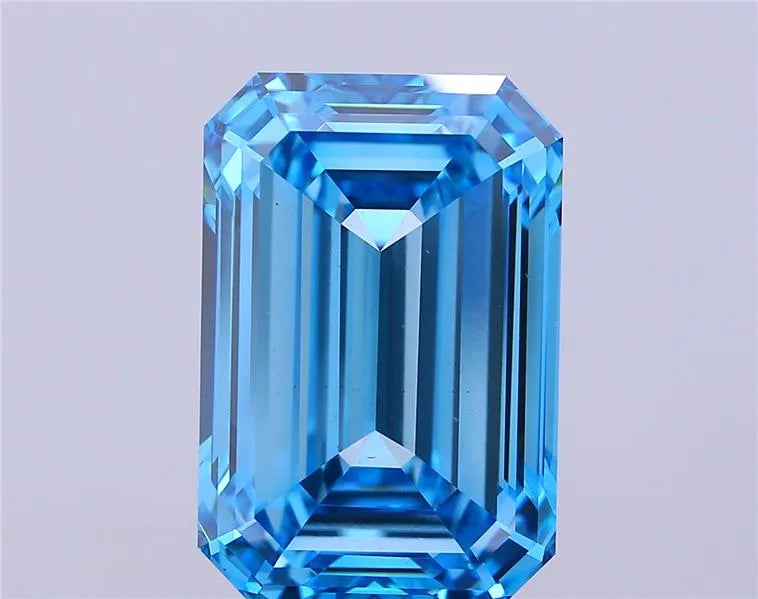 10.08ct Emerald Lab Grown Diamond (Colour Fancy Vivid Blue, Clarity VS1, IGI Certified)