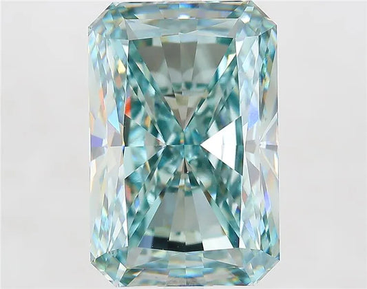 10.12ct Radiant Lab Grown Diamond (Colour Fancy Intense Blueish Green, Clarity VS1, IGI Certified)