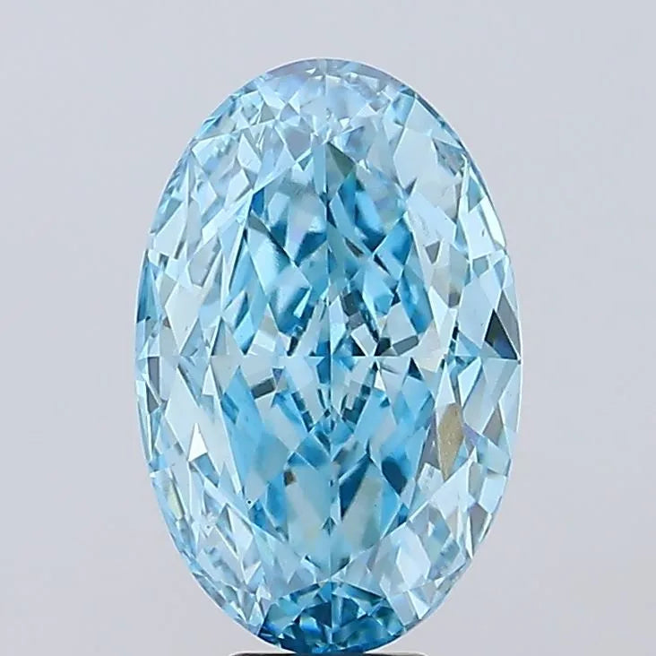 10.14ct Oval Lab Grown Diamond (Colour Fancy Vivid Blue, Clarity VS1, IGI Certified)