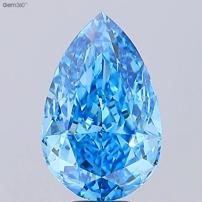 10.21ct Pear Lab Grown Diamond (Colour Fancy Vivid Blue, Clarity VS1, IGI Certified)