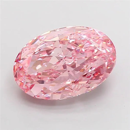 10.24ct Oval Lab Grown Diamond (Colour Fancy Vivid Pink, Clarity VS2, IGI Certified)