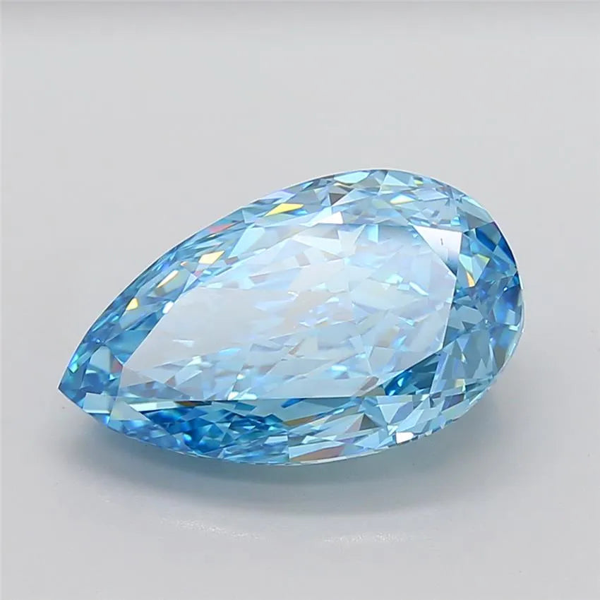 10.27ct Pear Lab Grown Diamond (Colour Fancy Vivid Blue, Clarity VVS2, IGI Certified)
