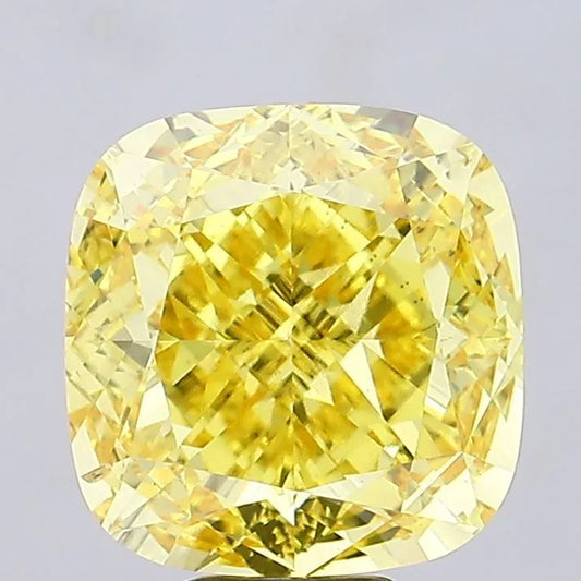 10.33ct Cushion modified Lab Grown Diamond (Colour Fancy Vivid Yellow, Clarity VS2, IGI Certified)