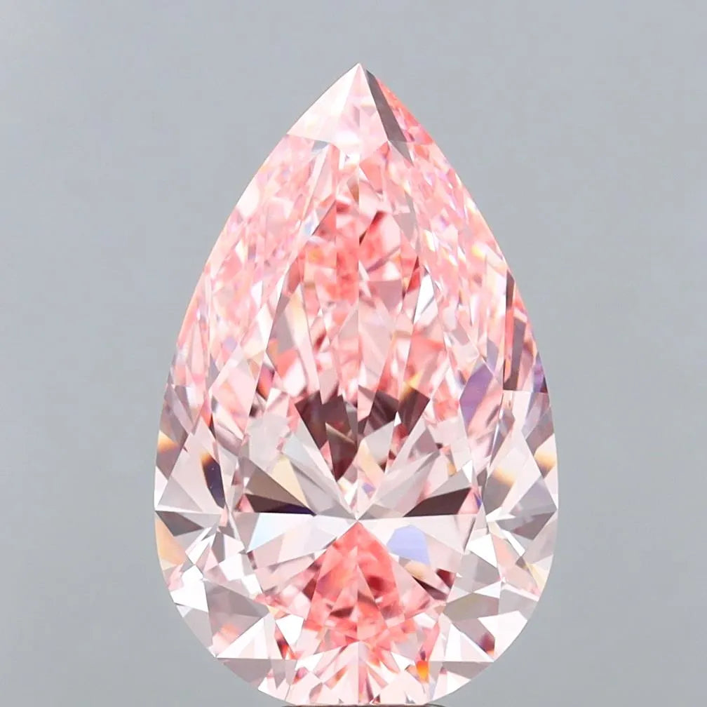 10.38ct Pear Lab Grown Diamond (Colour Fancy Vivid Pink, Clarity VVS2, IGI Certified)