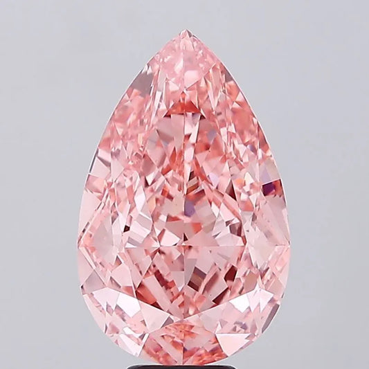 10.74ct Pear Lab Grown Diamond (Colour Fancy Vivid Pink, Clarity VS1, IGI Certified)