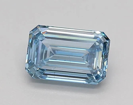 0.73ct Emerald Lab Grown Diamond (Colour Fancy Blue, Clarity VS1, Cut GD, IGI Certified)