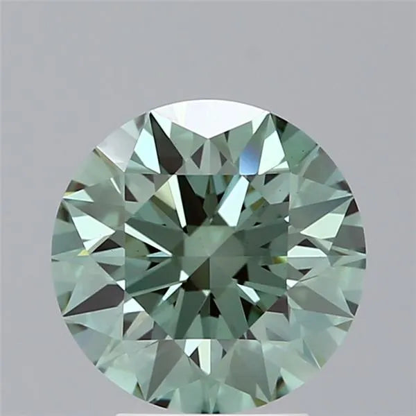 2.50ct Round Lab Grown Diamond (Colour Fancy Vivid Green, Clarity VS1, Cut ID, IGI Certified)