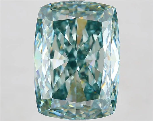 11.57ct Cushion modified Lab Grown Diamond (Colour Fancy Intense Blue Green, Clarity VVS2, IGI Certified)