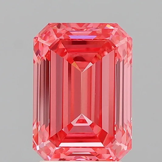 3.08ct Emerald Lab Grown Diamond (Colour Fancy Vivid Pink, Clarity VS1, IGI Certified)