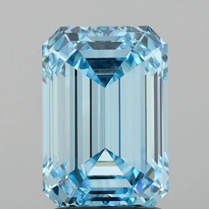2.04ct Emerald Lab Grown Diamond (Colour Fancy Vivid Blue, Clarity VS1, IGI Certified)