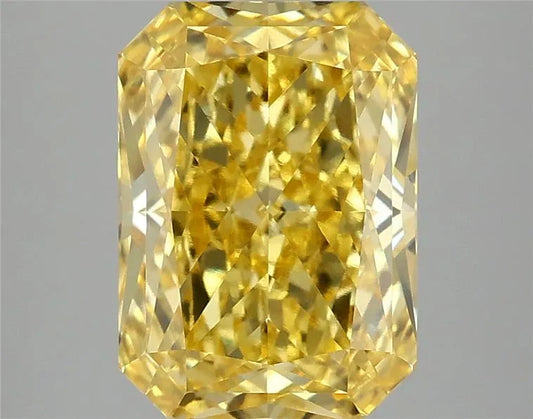 4.10ct Radiant Lab Grown Diamond (Colour Fancy Vivid Yellow, Clarity VVS2, IGI Certified)