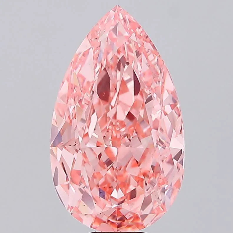 12.06ct Pear Lab Grown Diamond (Colour Fancy Vivid Pink, Clarity VS2, IGI Certified)