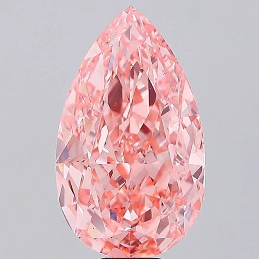 12.06ct Pear Lab Grown Diamond (Colour Fancy Vivid Pink, Clarity VS2, IGI Certified)