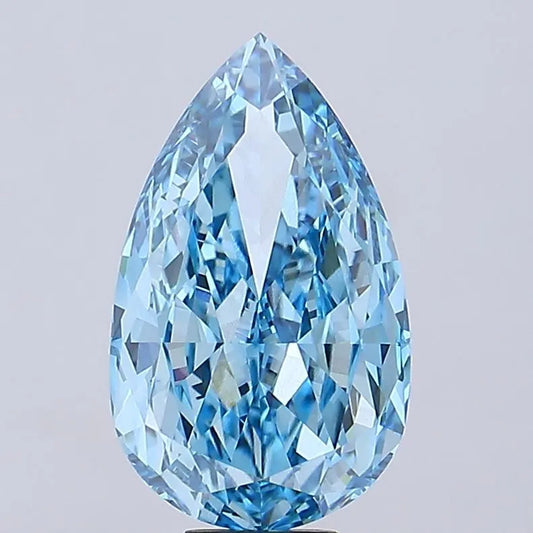 12.09ct Pear Lab Grown Diamond (Colour Fancy Vivid Blue, Clarity VVS2, IGI Certified)