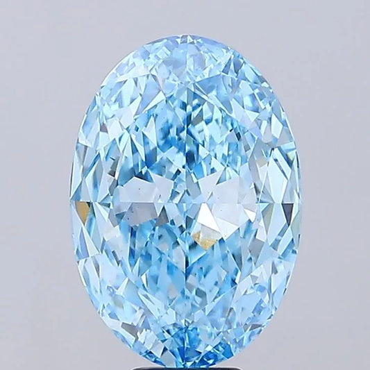 12.17ct Oval Lab Grown Diamond (Colour Fancy Vivid Blue, Clarity VS1, IGI Certified)