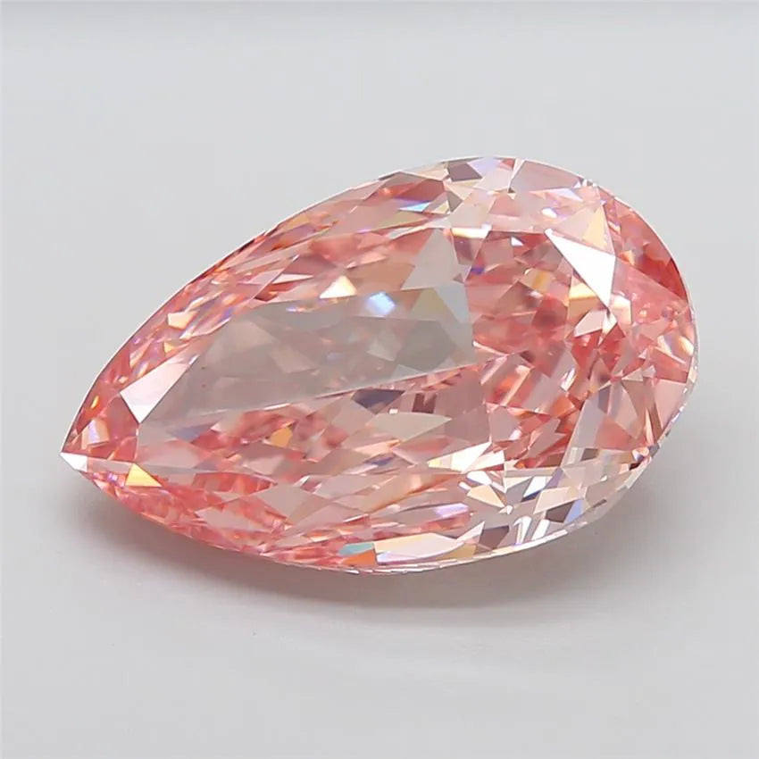 12.39ct Pear Lab Grown Diamond (Colour Fancy Vivid Pink, Clarity VS1, IGI Certified)