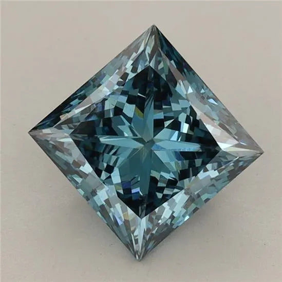 2.02ct Princess Lab Grown Diamond (Colour Fancy Vivid Blue, Clarity VVS2, IGI Certified)