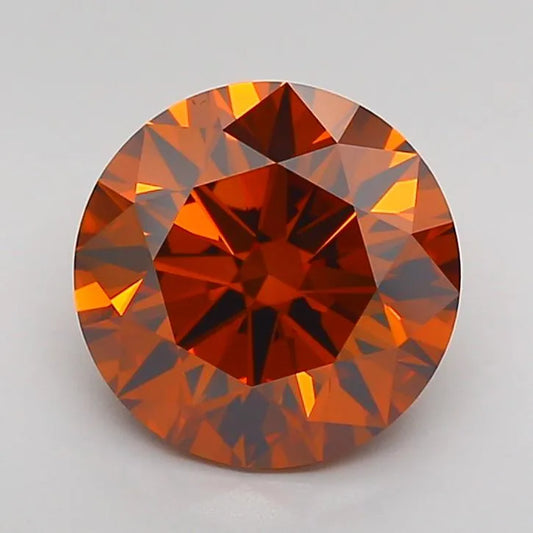 2.58ct Round Lab Grown Diamond (Colour Fancy Deep Orange, Clarity VVS2, Cut ID, IGI Certified)