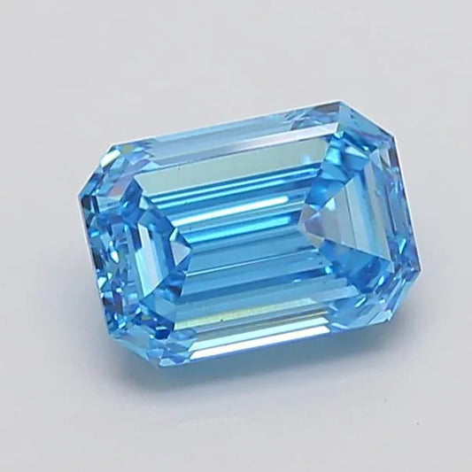 2.50ct Emerald Lab Grown Diamond (Colour Fancy Vivid Blue, Clarity VS1, IGI Certified)
