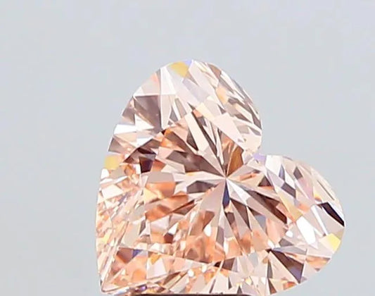 4.04ct Heart Lab Grown Diamond (Colour Fancy Pinkish Orange, Clarity VS1, IGI Certified)