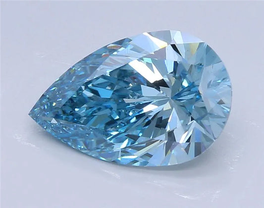 2.53ct Pear Lab Grown Diamond (Colour Fancy Intense Greenish Blue, Clarity VVS2, IGI Certified)
