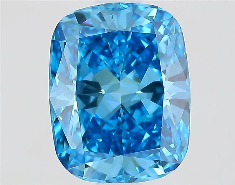 1.51ct Cushion modified Lab Grown Diamond (Colour Fancy Vivid Blue, Clarity VVS2, IGI Certified)