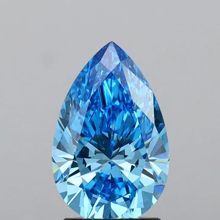 2.25ct Pear Lab Grown Diamond (Colour Fancy Vivid Blue, Clarity VS1, IGI Certified)