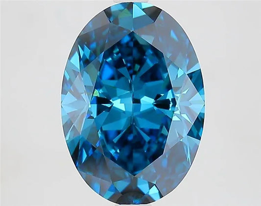 3.20ct Oval Lab Grown Diamond (Colour Fancy Vivid Blue, Clarity VS1, IGI Certified)