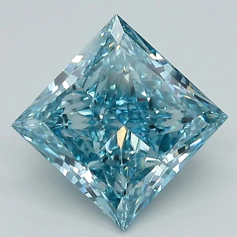 2.30ct Princess Lab Grown Diamond (Colour Fancy Intense Greenish Blue, Clarity SI1, IGI Certified)