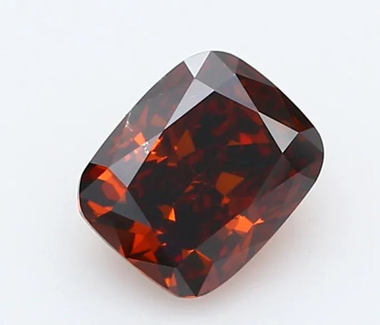 0.51ct Cushion brilliant Lab Grown Diamond (Colour Fancy Deep Orange, Clarity VS1, IGI Certified)