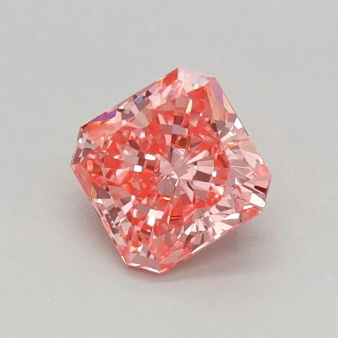 0.40ct Square radiant Lab Grown Diamond (Colour Fancy Vivid Pink, Clarity VS1, IGI Certified)
