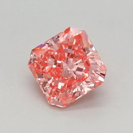 0.40ct Square radiant Lab Grown Diamond (Colour Fancy Vivid Pink, Clarity VS1, IGI Certified)