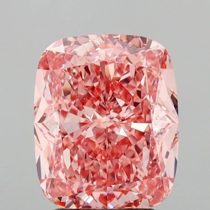 3.03ct Cushion modified Lab Grown Diamond (Colour Fancy Vivid Pink, Clarity VS1, IGI Certified)