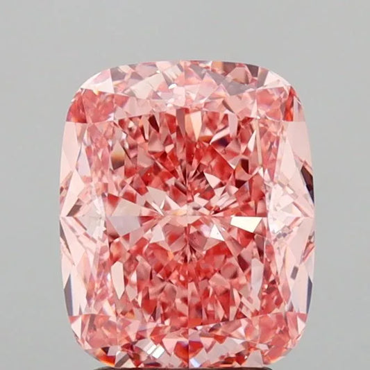 3.03ct Cushion modified Lab Grown Diamond (Colour Fancy Vivid Pink, Clarity VS1, IGI Certified)