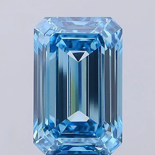 15.07ct Emerald Lab Grown Diamond (Colour Fancy Vivid Blue, Clarity VS1, IGI Certified)